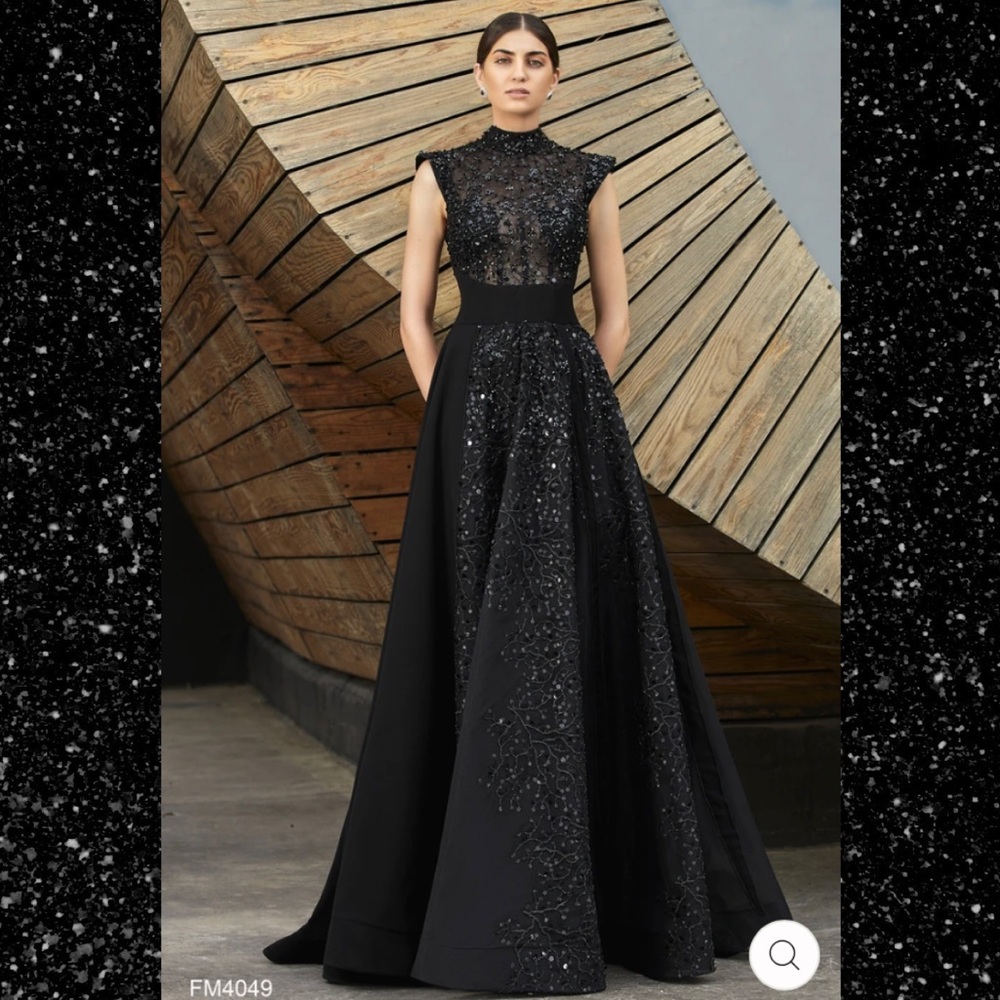 Azzure Couture Black Evening Dress